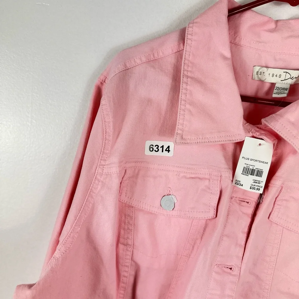 EST 1946 Denim 22/24 w pink jacket nwt 26 p2p 21 length crop nwt grey bottom
